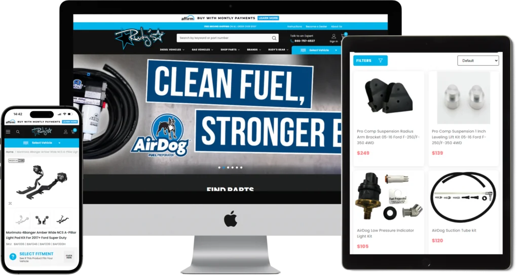 Rudys Website Design Automotive ECommerce Website Design